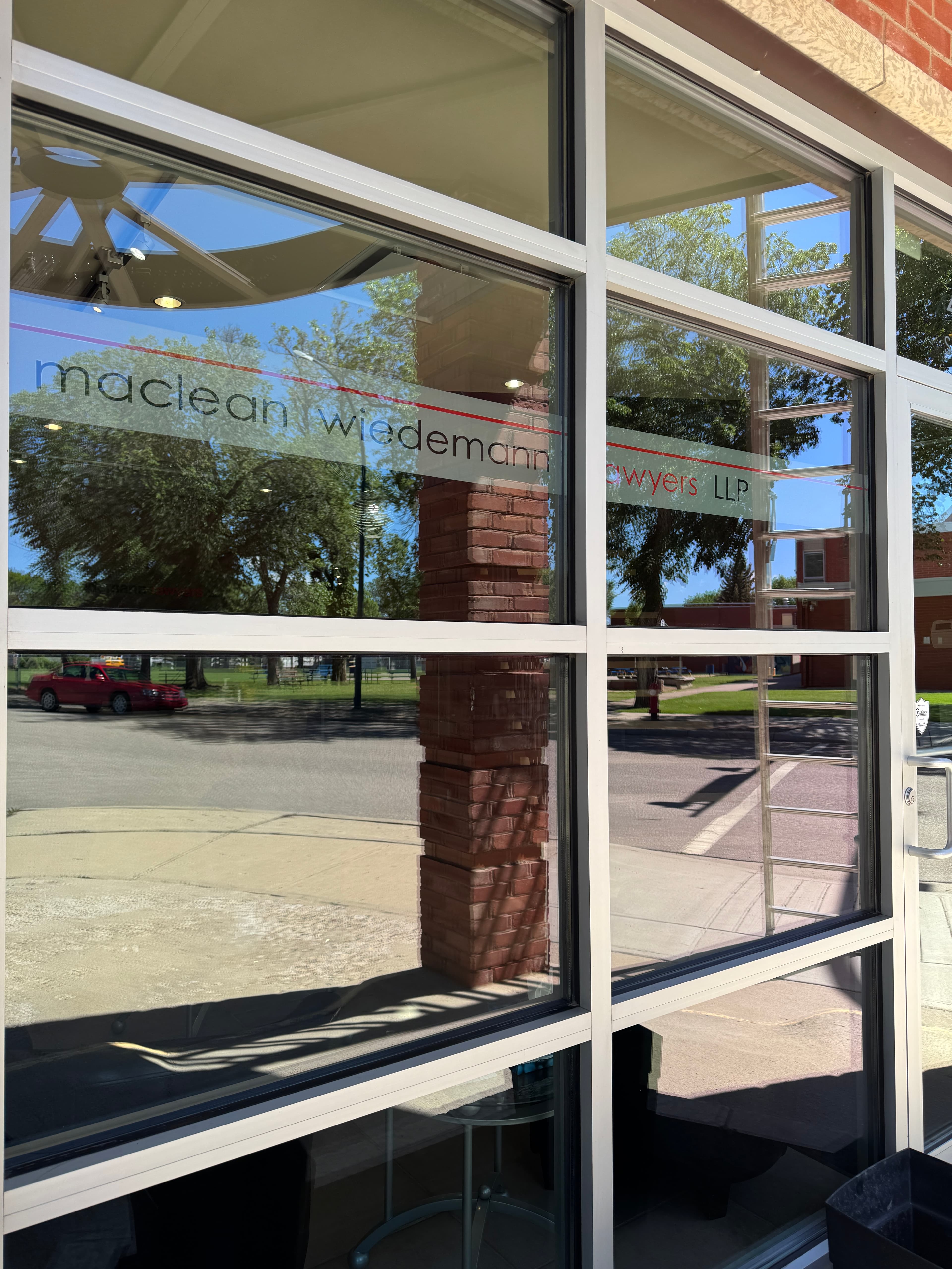 Finished window cleaning project with bright, polished glass
